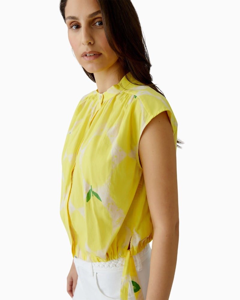 Oui cotton blouse yellow side view