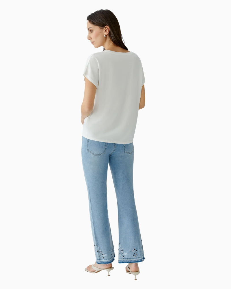 Oui cotton modal blend t-shirt cloud dancer back view