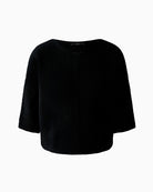Oui cross-knit cotton blend Pullover in black front view