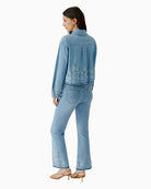 Oui denim jacket blue back view