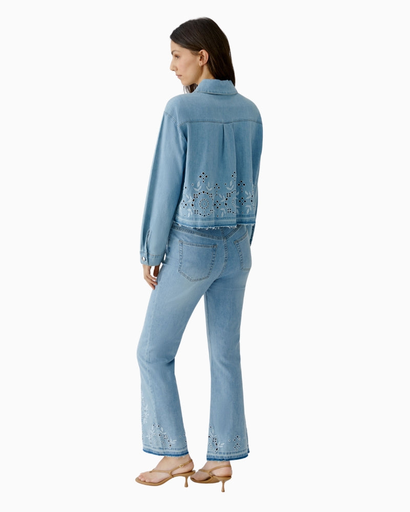 Oui denim jacket blue back view