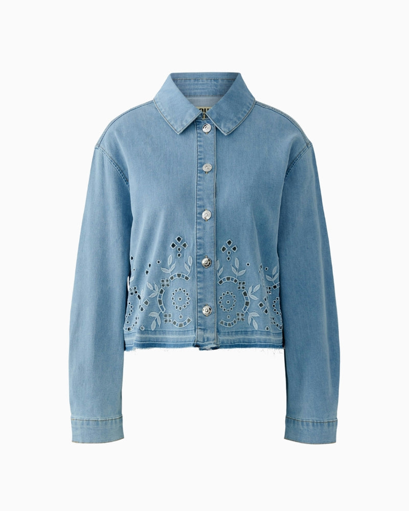 Oui denim jacket blue fabric detail