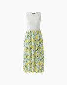 Oui dress light green yellow fabric detail
