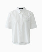 Oui embroidered cotton blouse optic white front product view