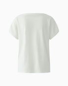 Oui flocked print T-shirt off white flat lay back view