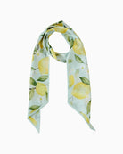 Oui lemon print scarf light green yellow front view