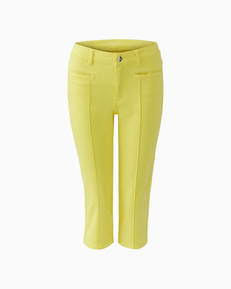 Oui lemon zest capri trousers yellow front view