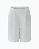 Oui linen bermuda shorts optic white front product view