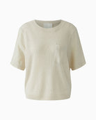 Oui linen pullover beige flat lay front view