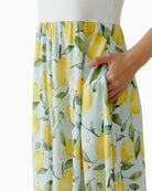 Oui midi dress light green yellow close-up