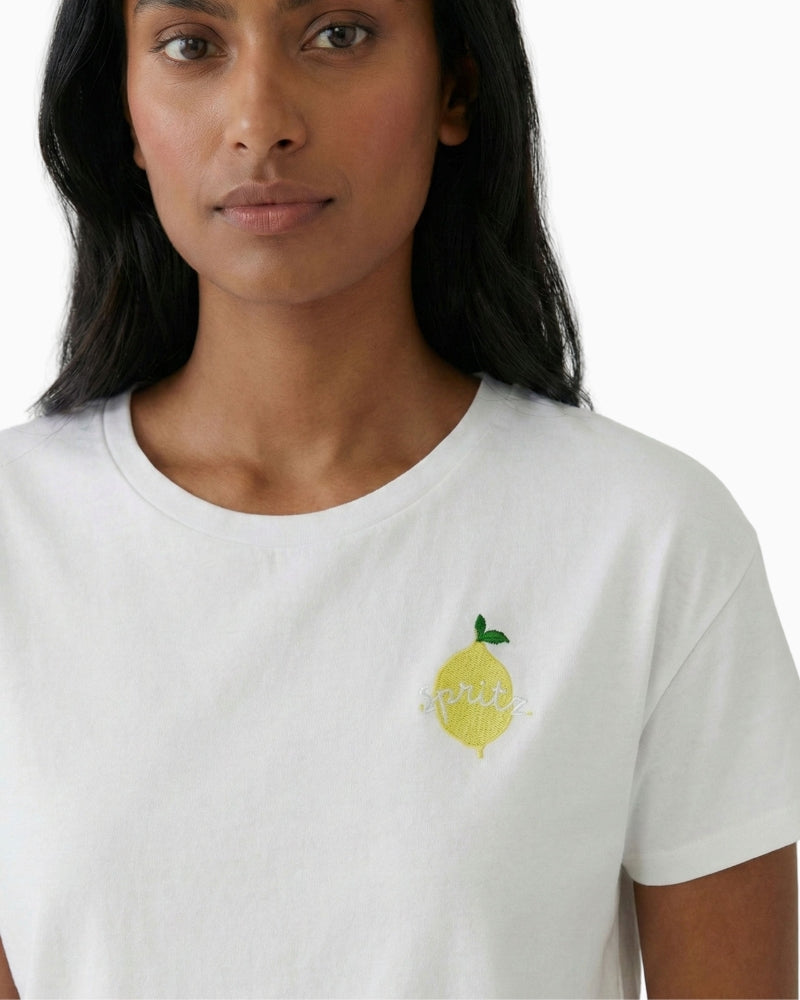 Oui organic cotton t-shirt white close-up