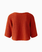 Oui pullover back view tangerine knit