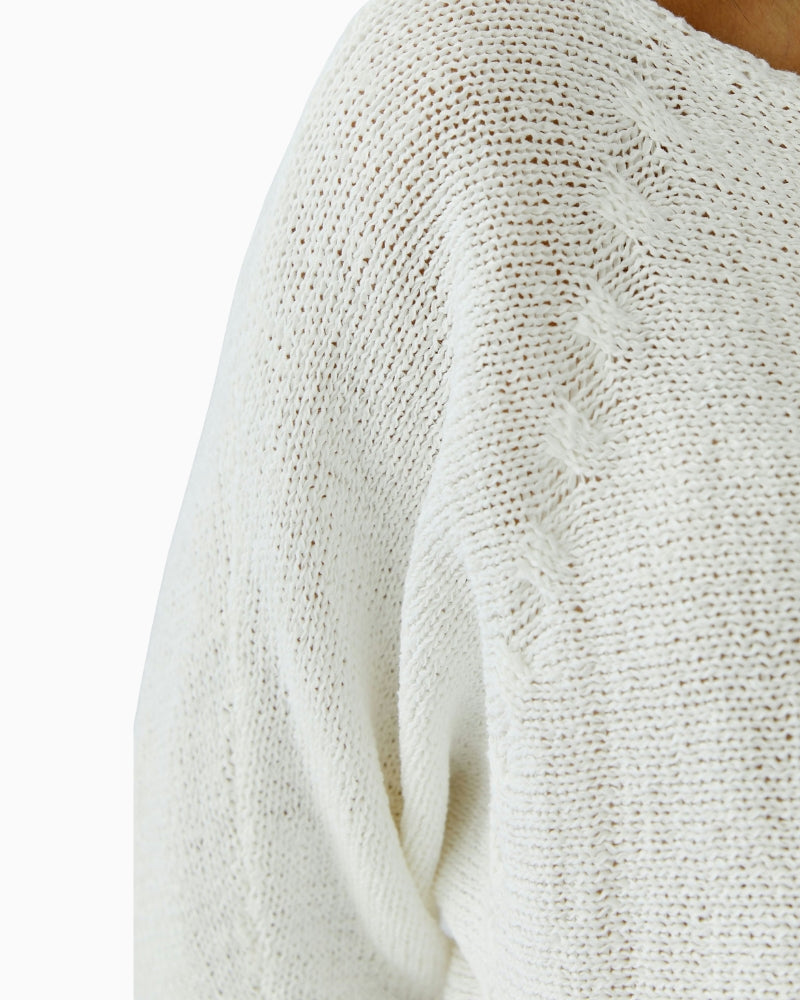 Oui pullover cable knit detail centre seam