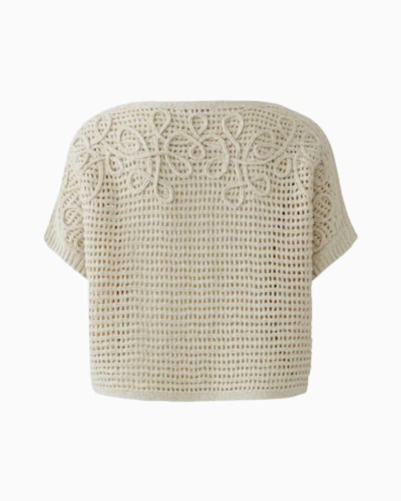 Oui pullover light beige back view