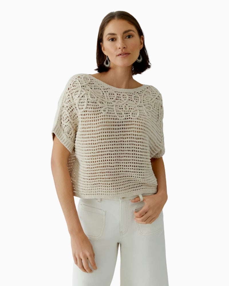 Oui pullover light beige front view
