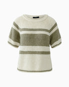 Oui pullover white green fabric texture