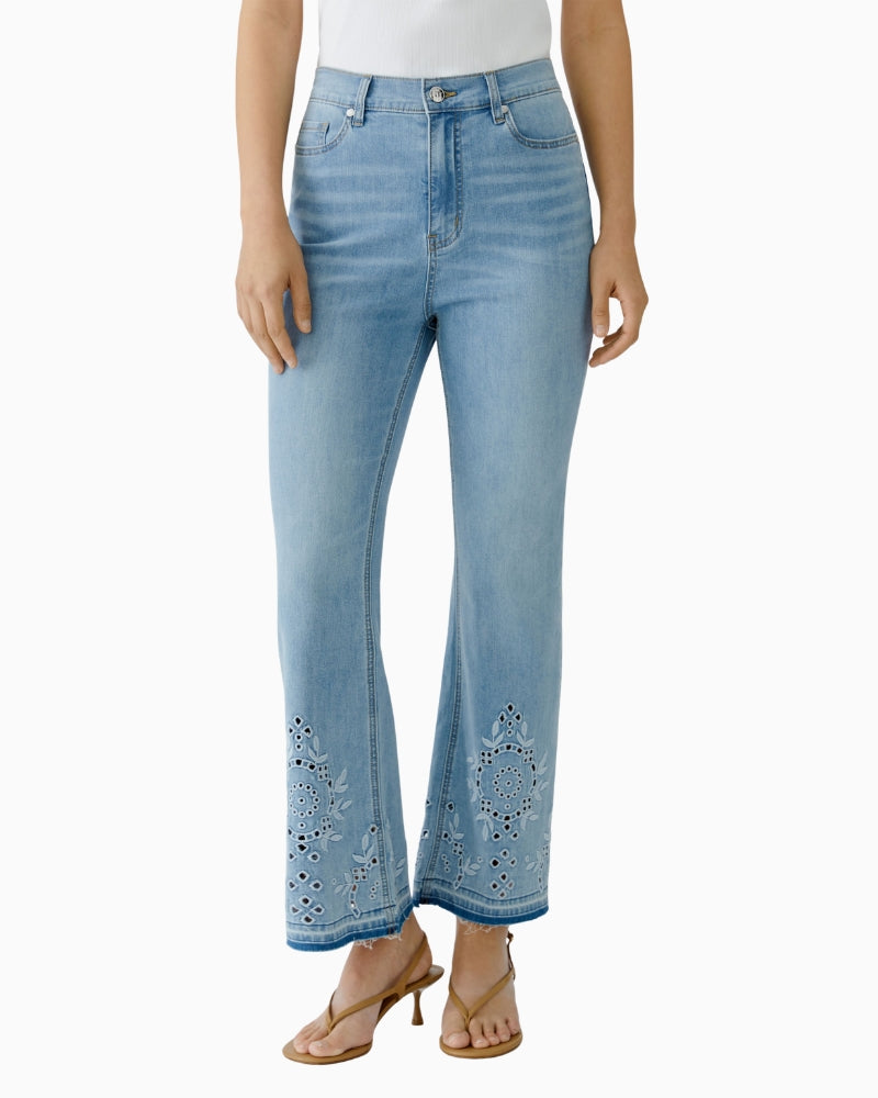 Oui relaxed fit jeans blue denim front view