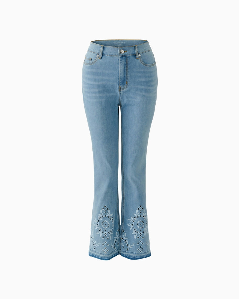 Oui relaxed fit jeans blue denim full front view