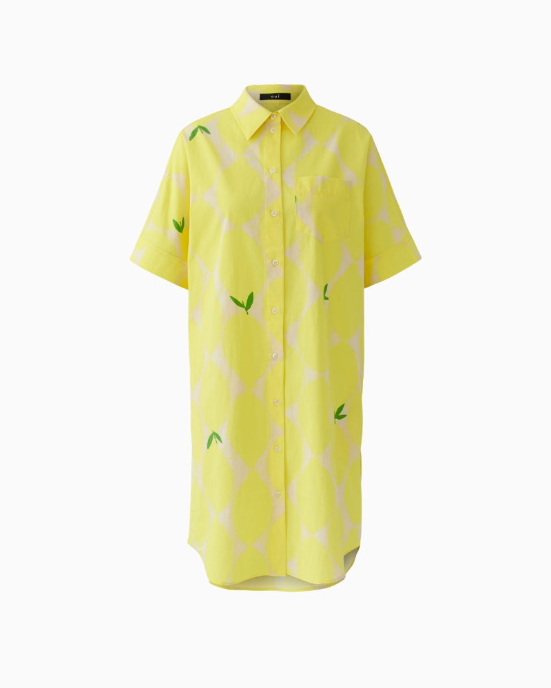 Oui shirt midi dress lemon front view