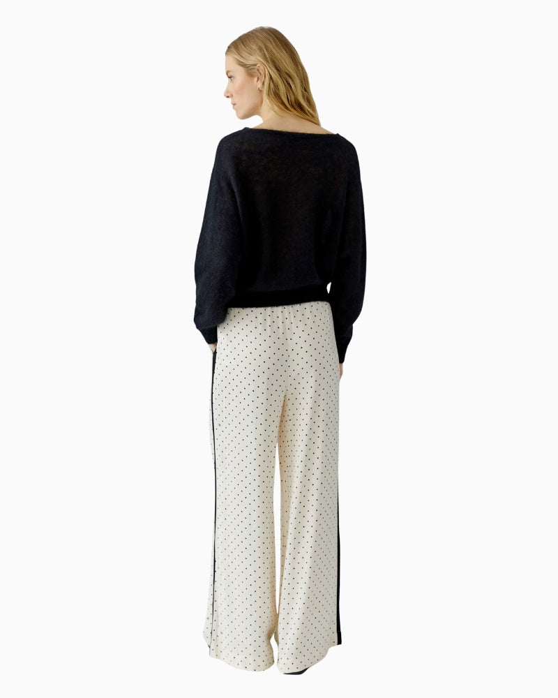 Oui super-soft alpaca and wool blend Pullover in black back view