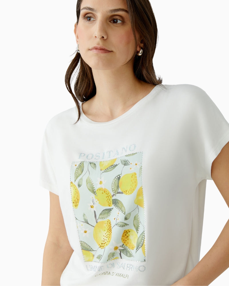 Oui t-shirt cloud dancer fabric detail