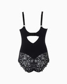 Close-up of Allure bodysuit showing lace detailing and underwired full cups