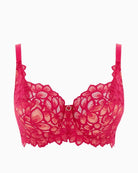 Panache Allure Full Cup Bra in raspberry with recycled sheer lace and contrast detail