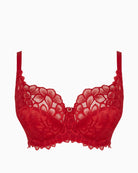 Panache Allure bra True Red lace texture detail – Áines Boutique