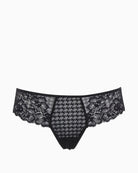 Panache Envy black thong styled with matching bra set