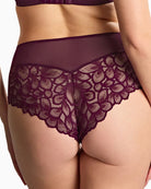 Panache Allure Deep Brief in Red Plum back view