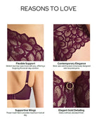 Panache Allure Full Cup Bra in Red Plum details