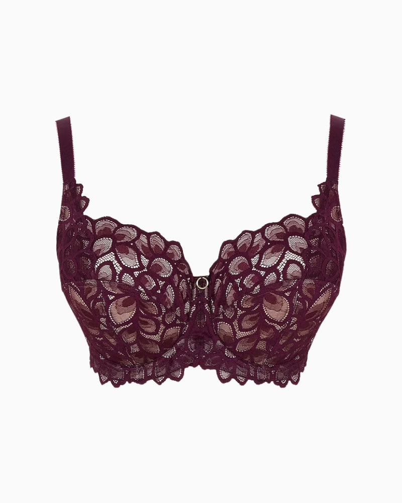 Panache Allure Full Cup Bra in Red Plum strap and lace detail