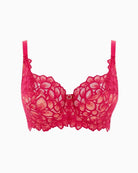 Panache Allure Full Cup Bra in raspberry with recycled sheer lace and contrast detail