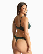 Side view of Panache Allure thong highlighting sheer lace and low-hip fit