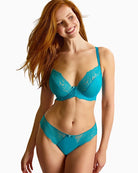 Panache Ana plunge bra ocean blue matching set styled