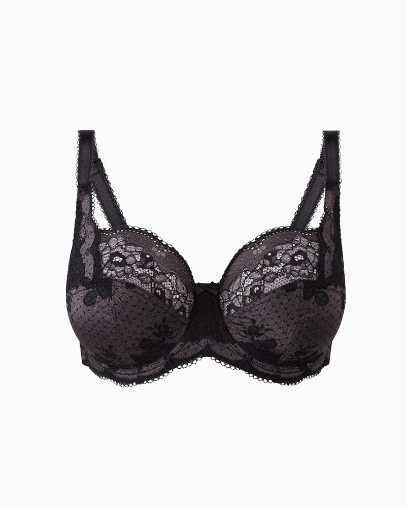 Panache Clara Full Cup Bra in charcoal and black cup detail