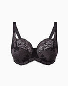 Panache Clara Full Cup Bra in charcoal and black cup detail