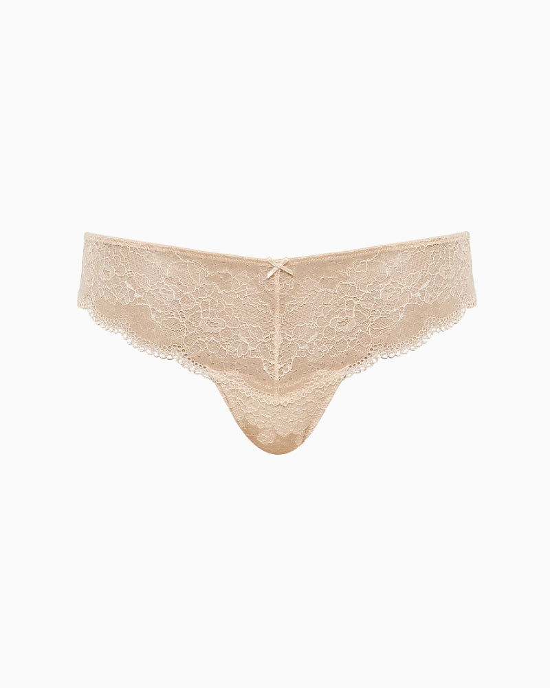 Panache Clara Thong in Nude lace detail