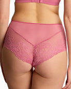 Panache Envy Deep Brief in Fuchsia Pink back view on model