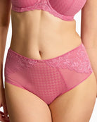 Panache Envy Deep Brief in Fuchsia Pink front view on model