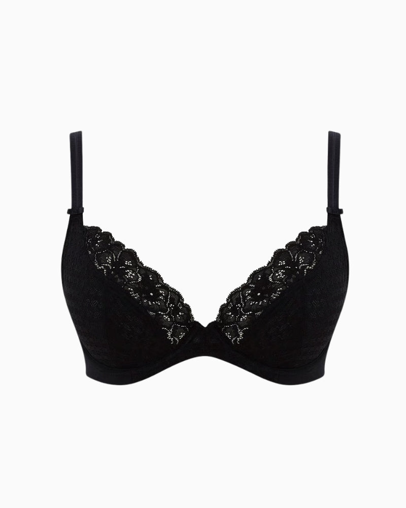 Panache Envy Plunge Bra in black lace detail