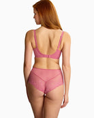 Panache Envy bra and Envy Deep Brief in Fuchsia Pink back view on model