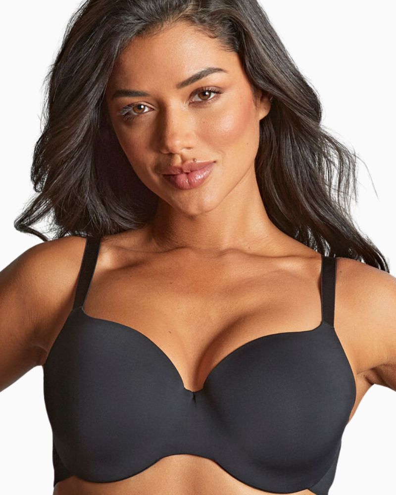 Panache Moulded T Shirt Bra in Black bonded edge detail