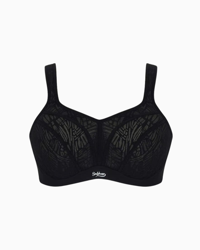 Panache Sculptresse Activate Sports Bra in Black/Coral cup detail