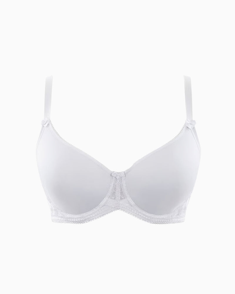 Panache Spacer Moulded Bra in White cup detail