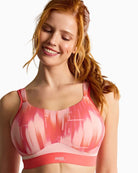 Panache Sport Boundless Non Wired Sports Bra in Pink Abstract front view