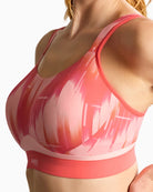 Panache Sport Boundless Non Wired Sports Bra in Pink Abstract side view