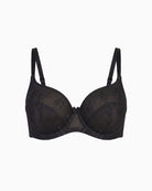 Panache Tango Balcony Bra in black leaf embroidery detail