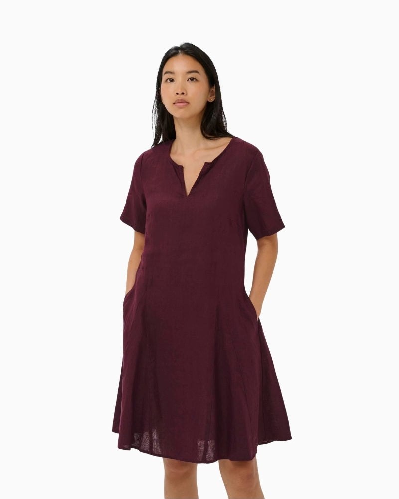 Part Two Amina linen dress front view – Áines Boutique