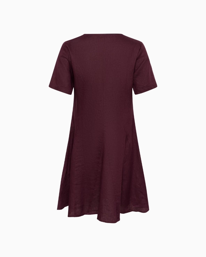 Part Two Amina linen dress back view white background – Áines Boutique